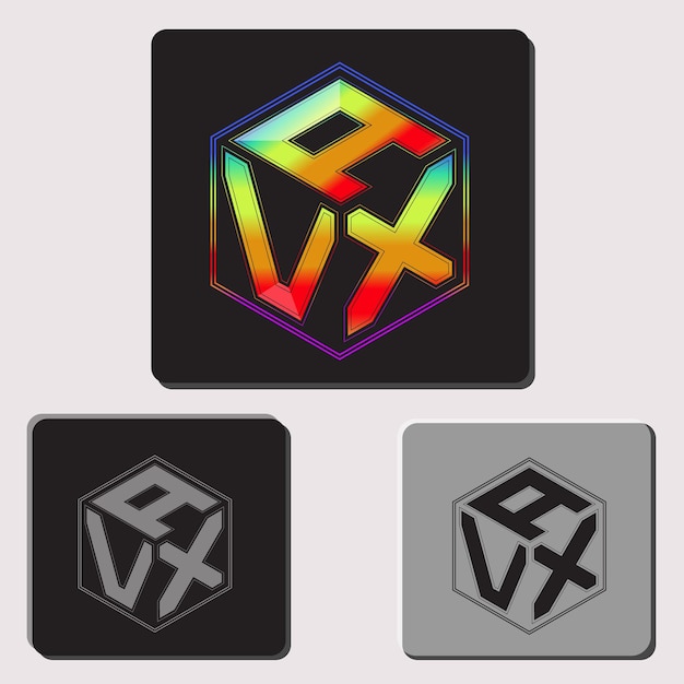 lettres initiales avx polygone logo design image vectorielle