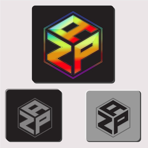 Vecteur lettres initiales azp polygone logo design image vectorielle