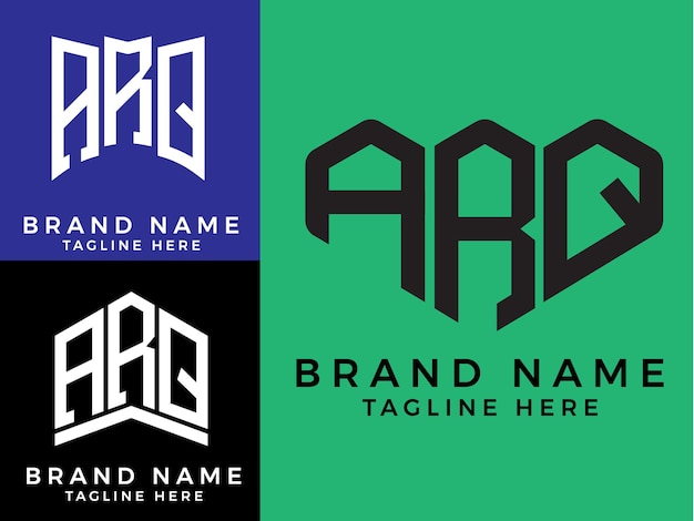 Lettres initiales créatives ARQ bundle logo designs.