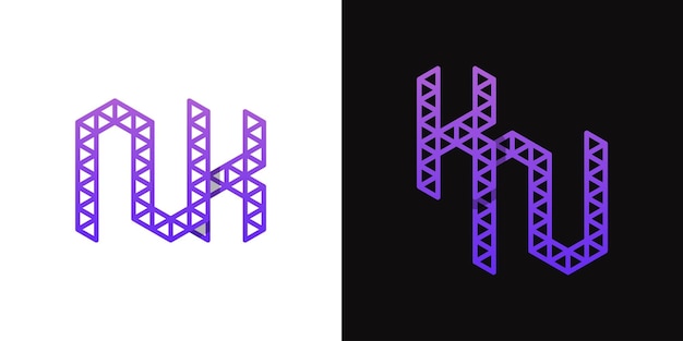 Les Lettres Kn Et Le Logo Du Polygone Nk Appropriés Pour Les Activités Liées Au Polygone Avec Les Initiales Kn Ou Nk