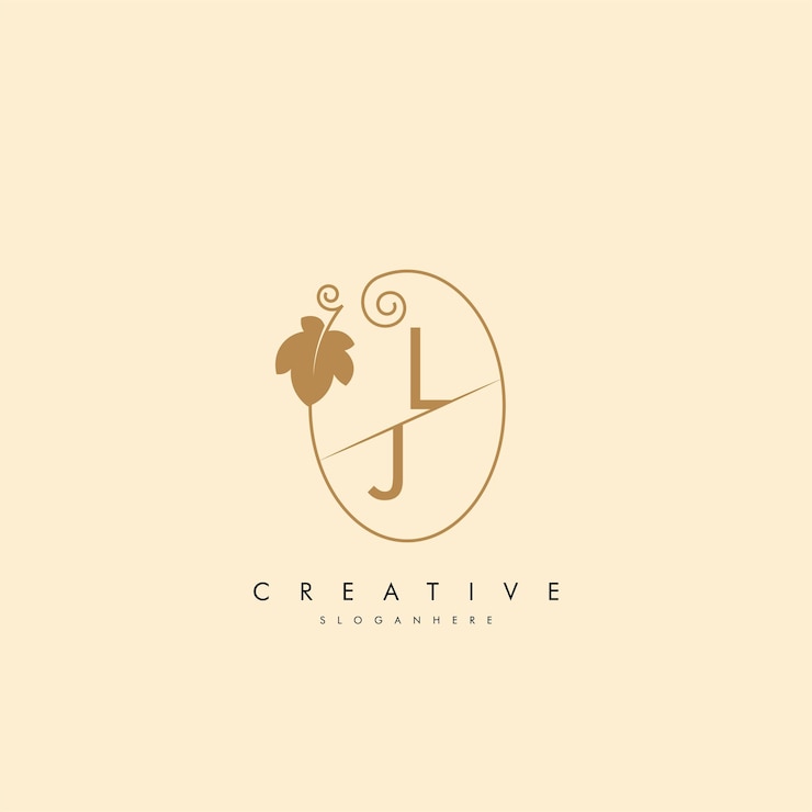 Vecteur lettres lj jl design de monogramme floral simple et gracieux