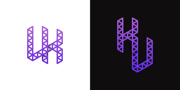 Vecteur lettres de logo kv et vk polygon adaptées aux affaires liées au polygone avec les initiales kv ou vk