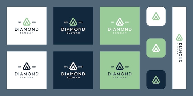 Lettres Un Logo Monogramme Avec Des Formes De Diamant Abstraites Vecteurs Premium