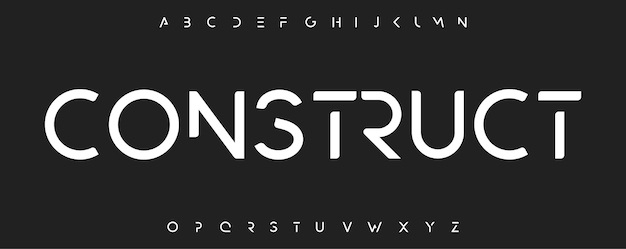Vecteur lettres minimalistes de police de biseau d'alphabet de futurisme pour le logo moderne de science de sport de futuristm et