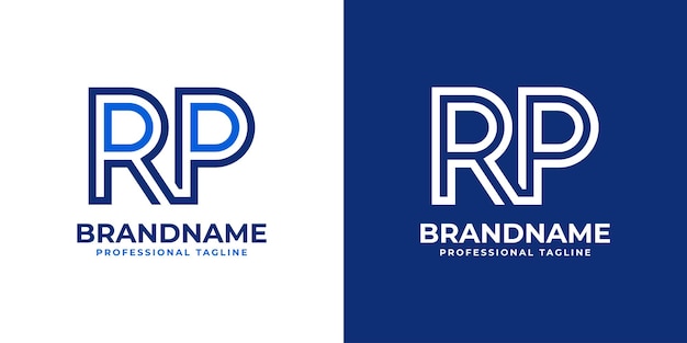 Les lettres RP Line Monogram Logo adapté aux entreprises avec les initiales RP ou PR