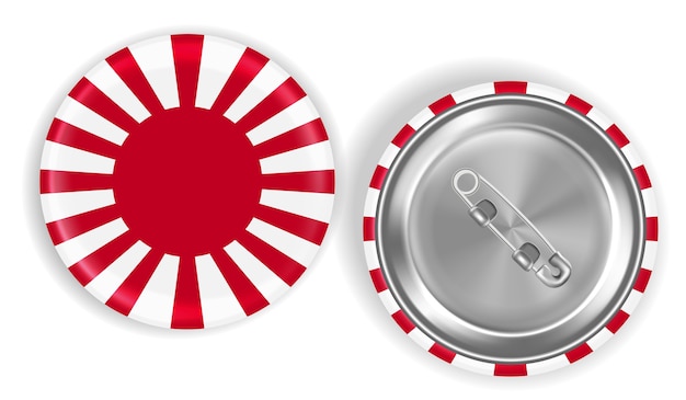 Lever Du Soleil Drapeau Du Japon Broche En Acier Vecteur