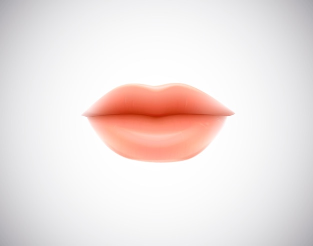 lèvres de jeune femme isolées. Lèvres charnues sexy sans maquillage. Partie du visage.