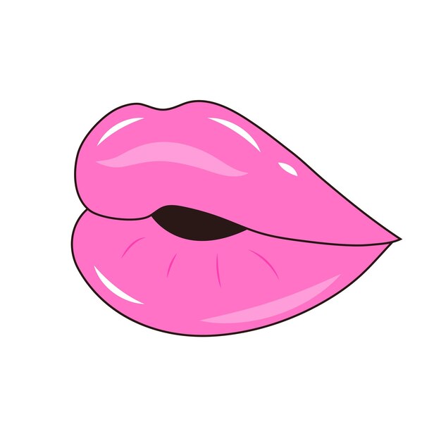 Lèvres Mouillées Sexy Dans Un Style Pop Art La Bouche Entrouverte De La Femme Vecteur Premium