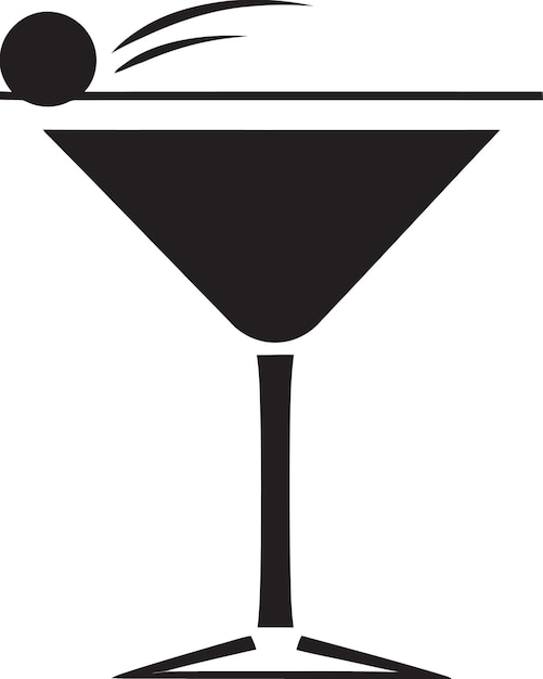 Vecteur les libations chics vector cocktail noir concept emblématique des gorgées de style boisson noire symbolisme emblématique