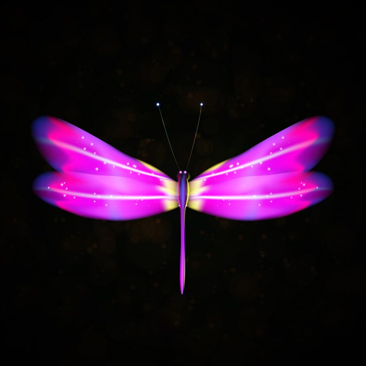 Libellule abstraite brillante