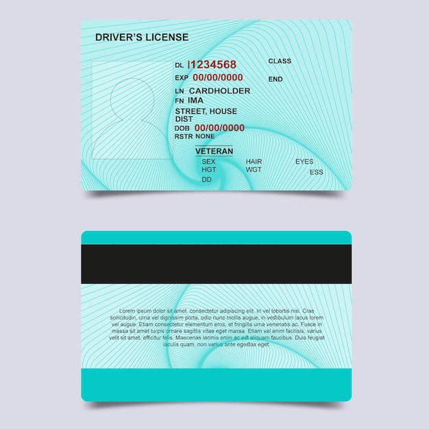 Licence de conduite avec motif de guilloche