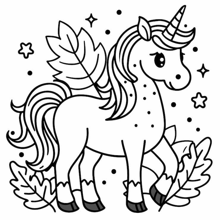 Vecteur une licorne de dessin animé avec des ailes et des ailes dessus