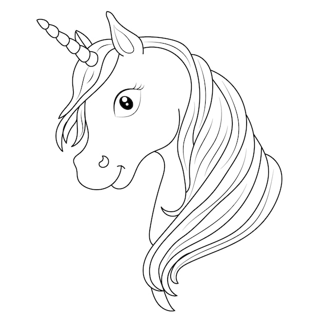 Licorne Enfants Coloriage Page Vecteur Conception Imprimable Vierge Pour Les Enfants à Remplir Vecteur Gratuit