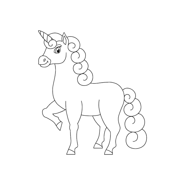 Licorne fée magique Cheval mignon Page de livre de coloriage pour les enfants