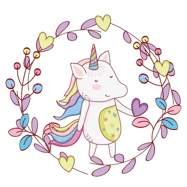 Licorne à L'intérieur De La Couronne De Dessins Animés Mignons