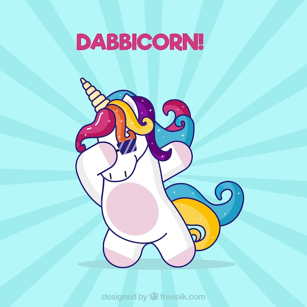 Vecteur licorne mignon, faire, dabbing, mouvement