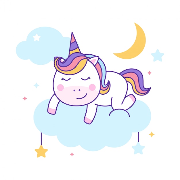 Licorne Mignonne Endormie