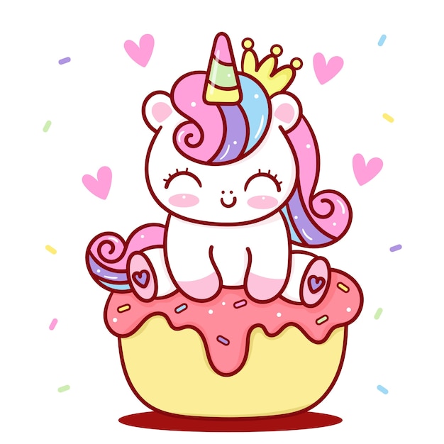 Licorne Princesse Sur Cupcake Animal Kawaii