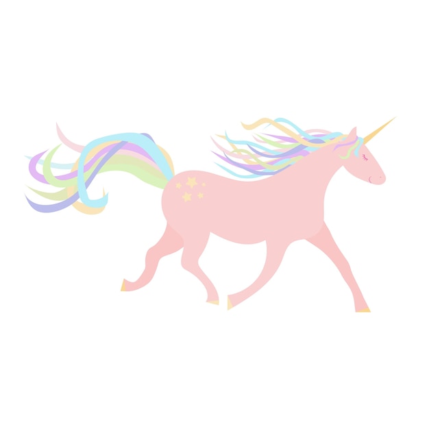 Licorne Rose Sur Fond Blanc