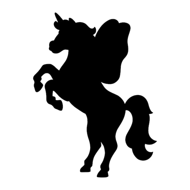 Licorne Silhouette Noire élément De Conception Modèle Pour Livres Autocollants Affiches Cartes Vêtements