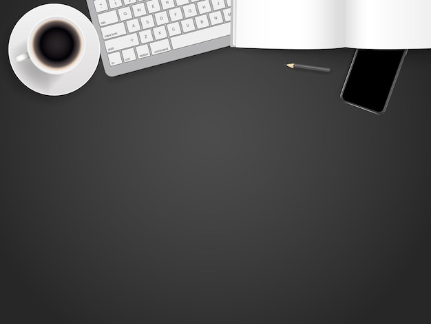 Lieu de travail de bureau avec différents accessoires