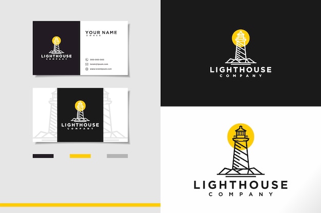 Lighthouse Searchlight Beacon Tower Island Beach Coast Simple Line Art Inspiration De Conception De Logo