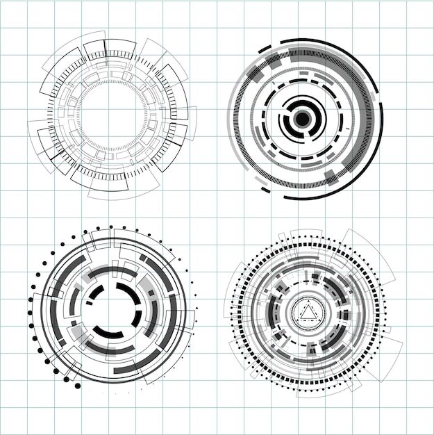 Vecteur ligne abstraite concept créatif technologie.