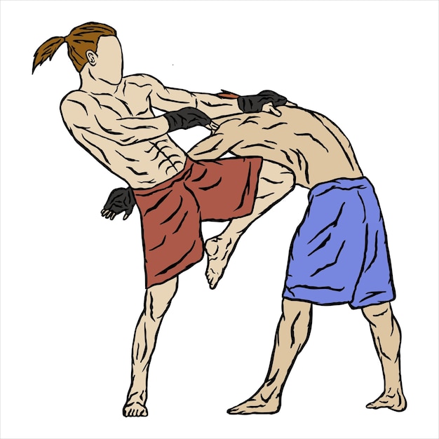 La Ligne D'art Du Combattant De Muay Thai