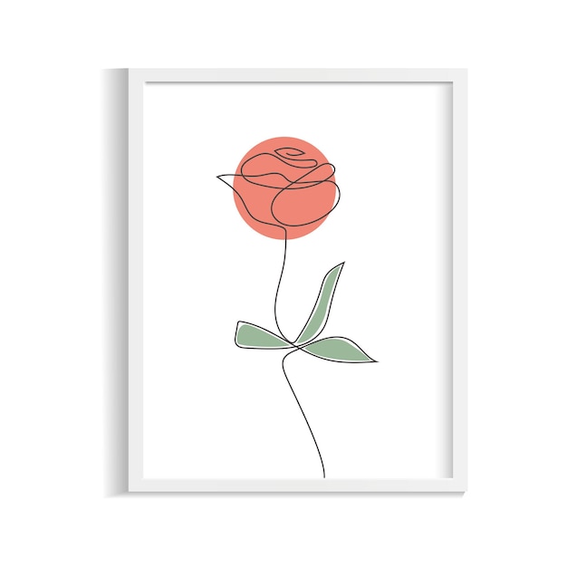 une ligne art orange rose fleur