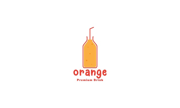 Vecteur ligne bouteille coloré jus d'orange logo symbole vecteur icône illustration graphisme
