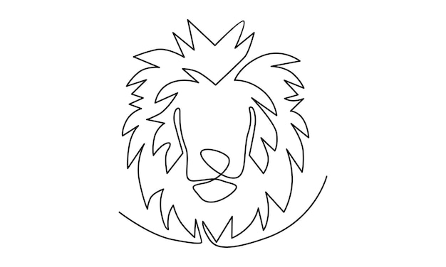 Ligne Continue D'illustration De Lion