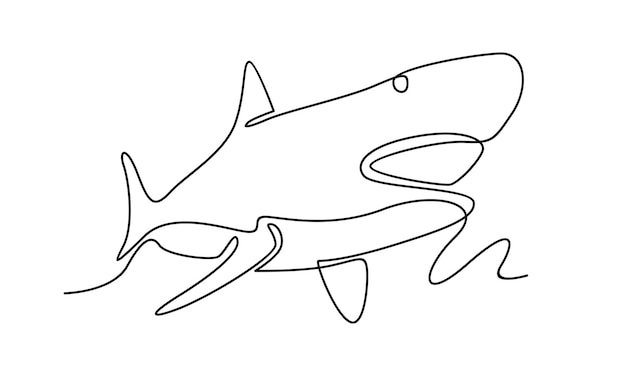 Ligne Continue D'illustration De Requin