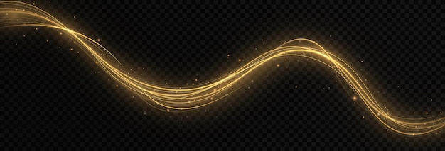Ligne dorée avec effet de lumière