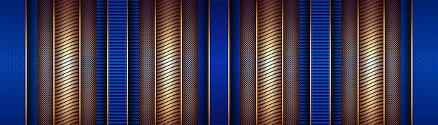 Ligne Dorée De Luxe Abstraite Avec Fond De Décoration De Modèle Bleu Clair