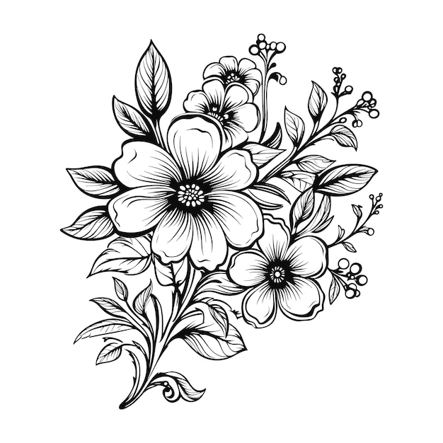 Vecteur ligne de fleurs d’illustration d’art