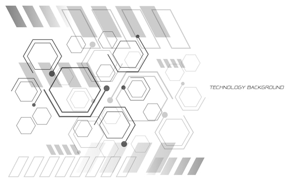 Ligne Grise Géométrique De Technologie Abstraite Blanche Avec Vecteur De Fond Futuriste De Conception D'espace Vide