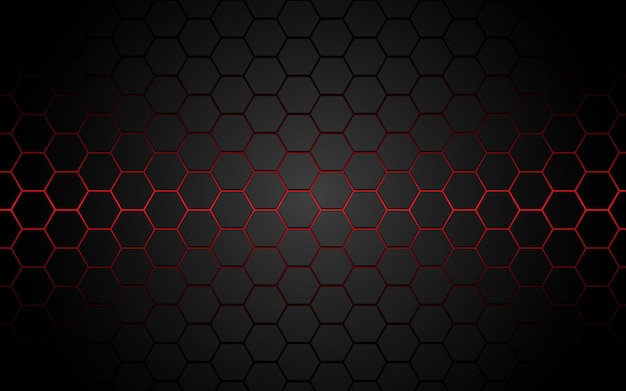 Ligne hexagone abstraite de lumière rouge futuriste de luxe moderne gris.