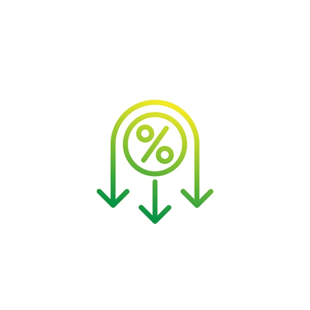 Ligne D'icône De Taux Réduit