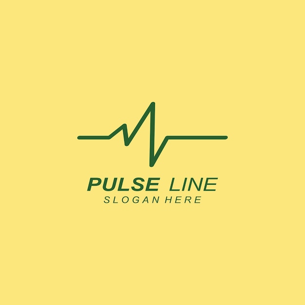 Ligne d'impulsion ou modèle d'illustration de concept de conception de logo vectoriel d'onde médicale