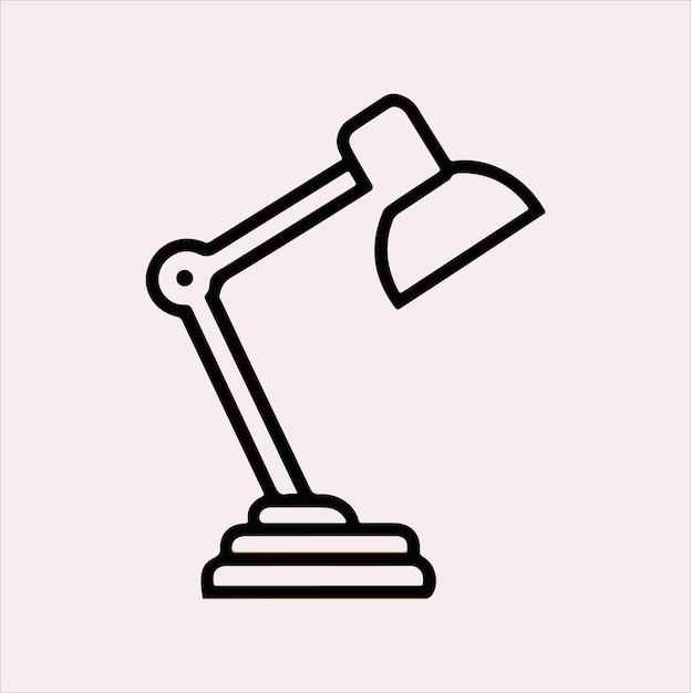 Ligne de lampe de bureau Vector de silhouette artistique sur un fond blanc