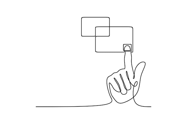 Vecteur une ligne de main continue cliquant sur une carte de crédit