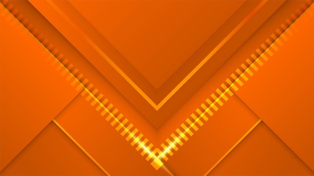 Ligne moderne or sur fond de conception abstraite orange