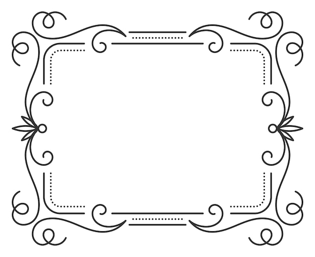 Ligne noire de séparateur de bordure de cadre vintage