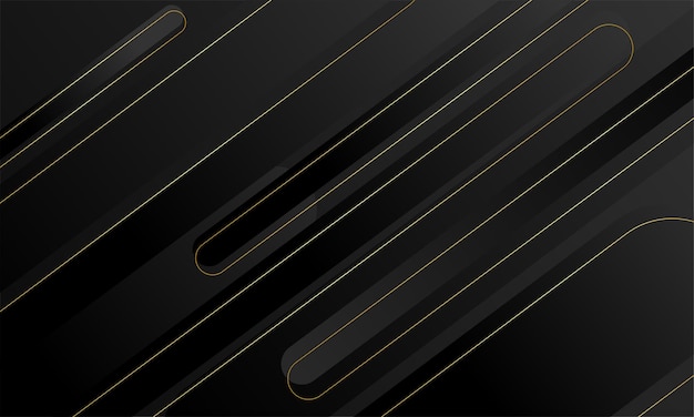 Ligne d'or de fond d'écran de couleur noire