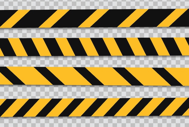 Vecteur ligne de prudence et de danger. avertissement noir et jaune, bandes de police, attention, ligne de signe.