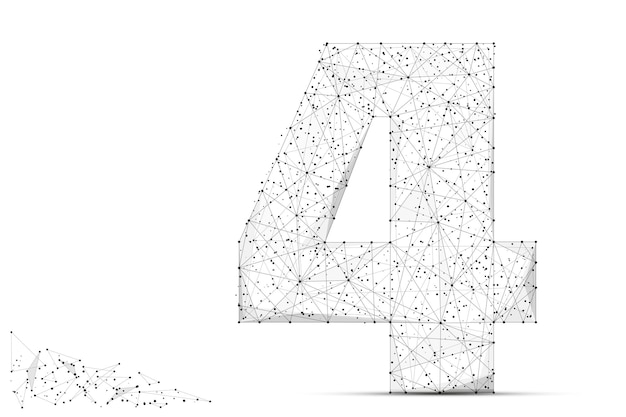 Ligne de purée abstraite et point numéro quatre sur fond blanc avec une inscription Ciel étoilé