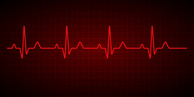 Ligne De Rythme Cardiaque Cardiogramme électrocardiogramme Illustration Vectorielle