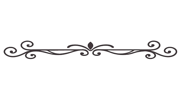 Ligne de séparation décorative symétrique Bordure ornementale Motif floral Abstrait Florish Éléments filigranes