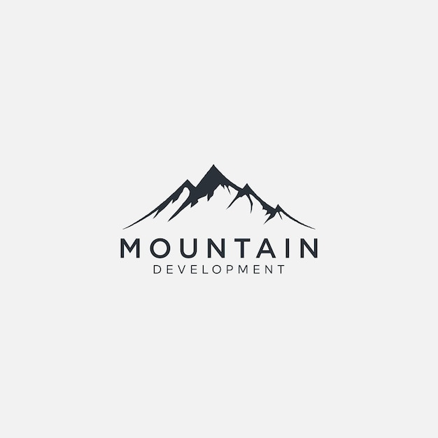 Ligne Simple De Montagne Logo Paysage