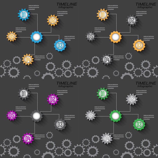 Vecteur ligne de temps de collecte pour afficher vos données idée pour afficher le classement des informations et les statistiques